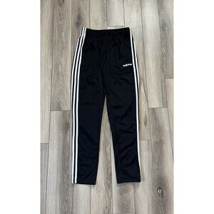 adidas Essentials 3-Stripe Tricot Open Hem Pants Men Sz Small Black/White NWT
